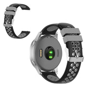 Cinturino in silicone da 18 mm Garmin Vivoactive 4S / Vivomove 3S a doppio colore - Nero / Grigio