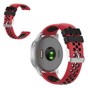 Cinturino in silicone 18 mm Garmin Vivoactive 4S / Vivomove 3S doppio colore - Rosso / Nero