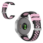 Cinturino in silicone 18 mm Garmin Vivoactive 4S / Vivomove 3S a doppio colore - Nero / Rosa