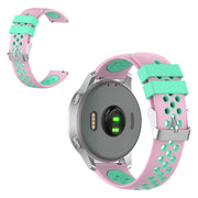 Cinturino in silicone da 18 mm Garmin Vivoactive 4S / Vivomove 3S a doppio colore - Rosa / Ciano