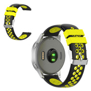 Cinturino in silicone da 18 mm Garmin Vivoactive 4S / Vivomove 3S a doppio colore - Nero / Giallo