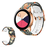 Cinturino in silicone con motivo pittoresco per Amazfit e Samsung Watch - Rose