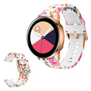 Cinturino in silicone con motivo pittoresco per Amazfit e Samsung watch - Uccello E Fiore